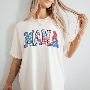 American Mama T-Shirt, Comfort Mama America T-Shirt, Usa Shirt For Mom